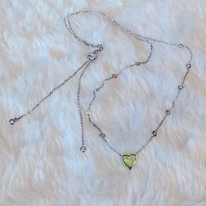 💝 APM Monaco Lumiere Silver Necklace Zirconia Heart Pendant 925